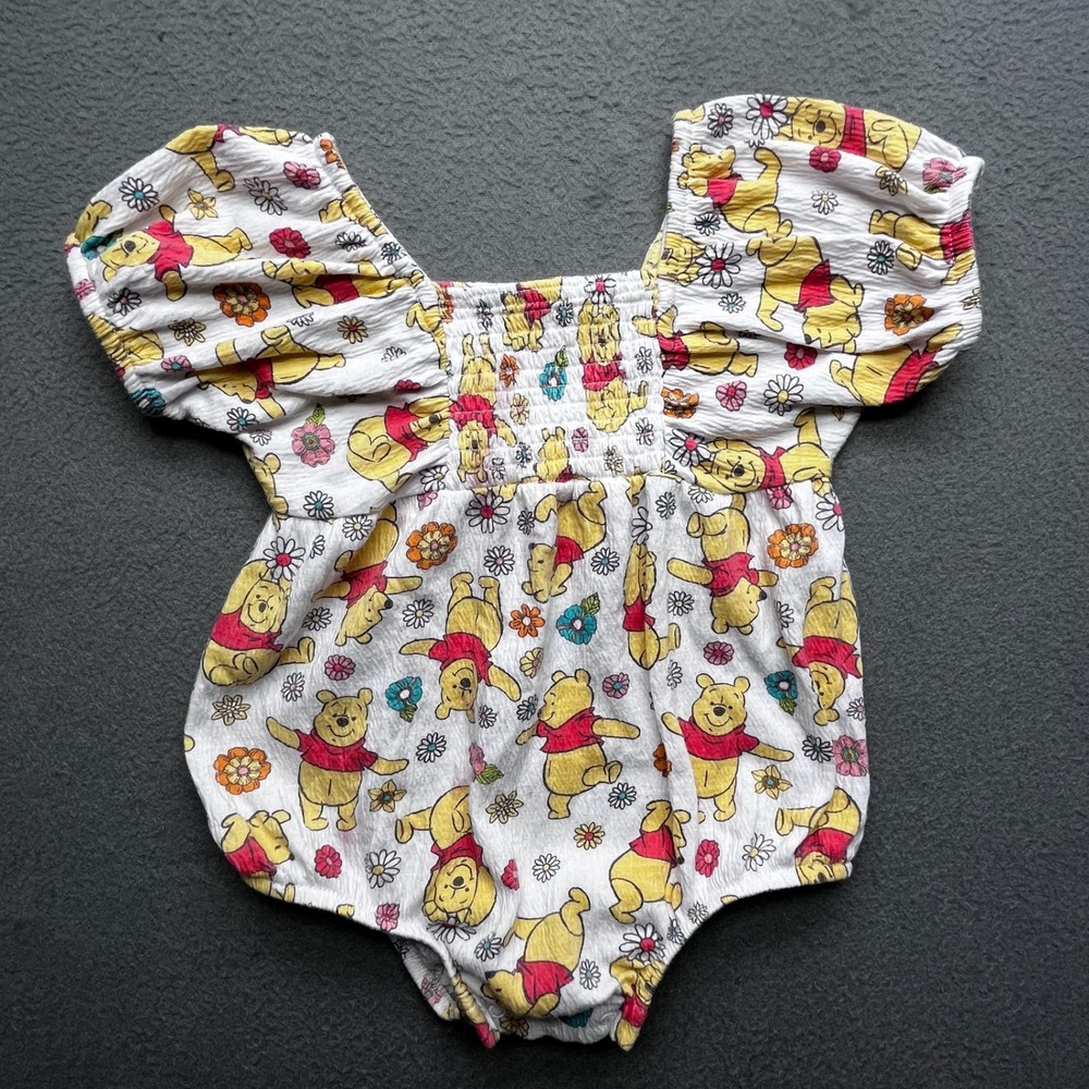 Disney Baby Girl Romper Winnie the Pooh Floral Cotton Blend 24M Cottagecore‎